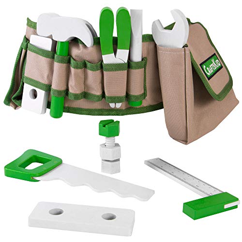 Handy Dandy Tool Belt 16 pc Set of Kids Wooden Tools Includes