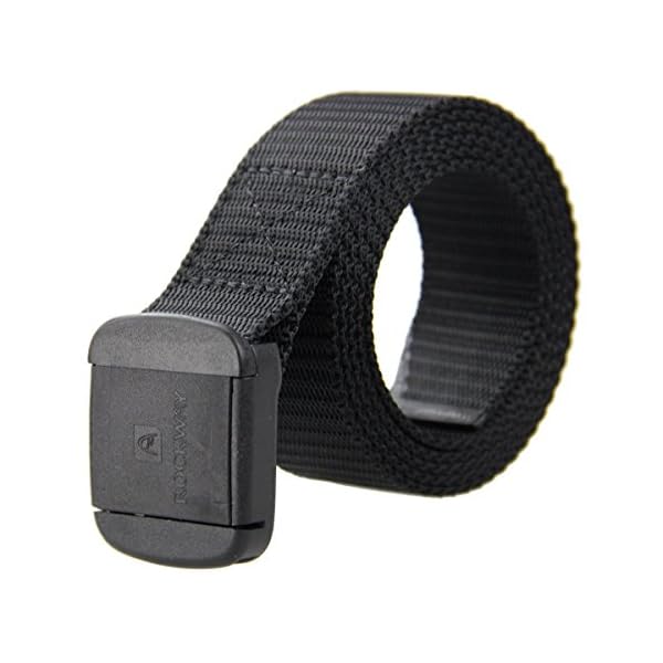 Rockway-Unisex-Nylon-Designer-Belts-with-Pom-Plastic-Buckle-Prevent-Allergy-Water-Resistant-Fishing-Belt-Black