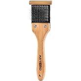 Artero Double Flexible Brush (2 in 1) (S - Nature Collection) | Two Pin Faces, Bending Head, Opens Coat and Removes Loose Undercoat, Bamboo Handle, Nature Collection