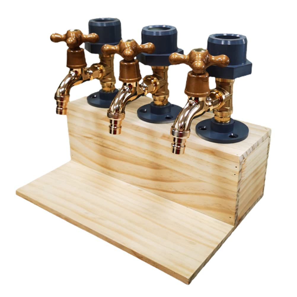 Tianbi 2021 Whisky Wood Dispenser Father's Day Triple Liquor Alcohol Whisky Wood Dispenser Tap Shape Pourer Party Dinner Bar And Drinks Station