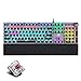 Mechanical Gaming Keyboard, Metal Panel, RGB LED Backlit, Brown Switch, Macro Editing, USB Wired, with Wrist Rest, Punk Design (#2088 Black)thumb 2