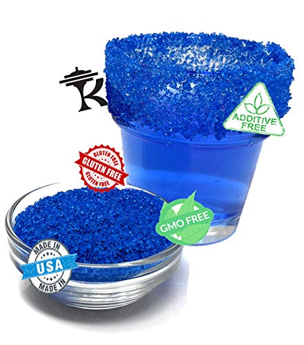 Snowy River Royal Blue Cocktail Sugar - Kosher Certified All Natural Colored Royal Blue Cocktail Rimmer (Medium Crystal)