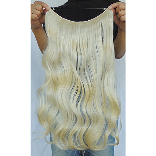 Secret Halo Hair Extensions Flip in Curly Wavy Hair Extension Synthetic Women Hairpieces 20" (Blonde #613) - Thumbnail 2