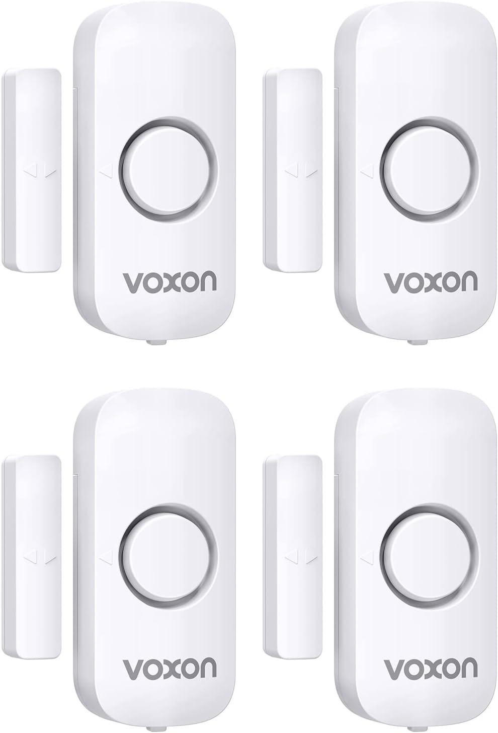 VOXON Wireless Door Window Alarm Sensor 4 Pack 100dB Chime 2 Modes