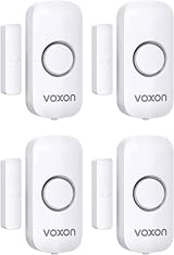 VOXON Wireless Door Window Alarm Sensor 4 Pack 100dB Chime 2 Modes