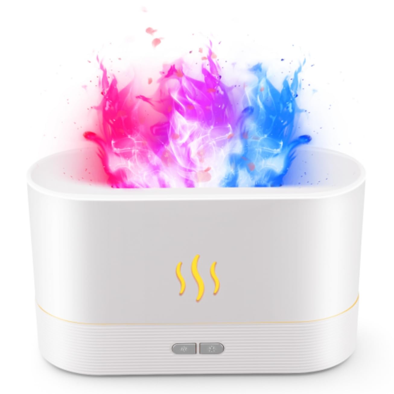 Photo 1 of Colorful Flame Air Aroma Diffuser Humidifier, Upgraded 7 Flame Color Noiseless Essential Oil Diffuser for Home,Office,Yoga with Auto-Off Protection 180ml (8Hours White)