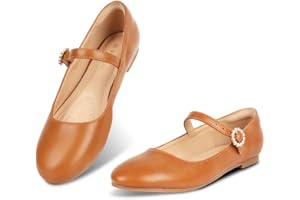 Viapipa Womens Mary Jane Shoes Comfortable Strap Flats Dressy Casual Ballet Flats Shoes Floral Buckle Round Toe Black Flats Shoes for Women