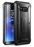 SUPCASE Samsung Galaxy S8+ Plus Case, Full-Body Rugged Holster Case with Tempered Glass Screen Protector for Galaxy S8+ (2017 Release), Unicorn Beetle Shield Series - Retail Package (Black/Black)