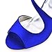 ELEGANTPARK HP1565 Royal Blue Sandals for Women Peep Toe Wedding Sandals Ankle Strap High Heel Sandals Satin Prom Evening Party Dress Shoes US 8