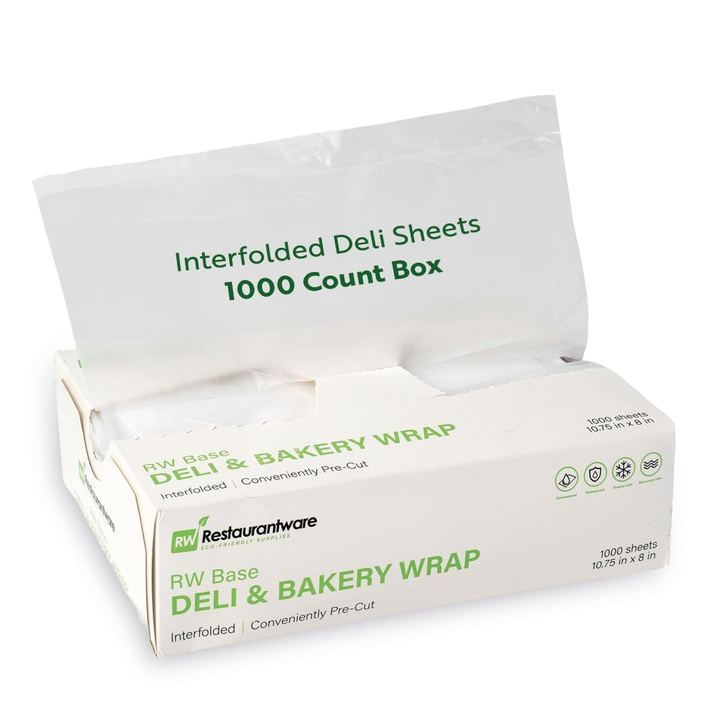 Photo 1 of Restaurantware-RW Base 10.75 x 8 Inch Plastic Deli Sheets, 1000 Interfolded Butcher Plastic Wraps - Pre-Cut, Disposable, Clear Sandwich Wrap Sheets, Microwavable, Freezable