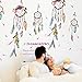 TUANTUAN 1 Sheet Dream Catcher Feathers Wall Sticker Mural Art Removable Decals for Classroom Offices Kids Bedroom Bathroom Living Room Decoration