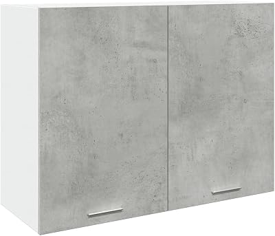 vidaXL Hanging Cabinet Wall Storage Concrete Grey 80x31x60 cm Engineered Wood