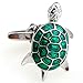 Covink Cute Beautiful Green Turtle Figure Men's French Suit Sleeves Buttons Cufflinks for Wedding Party