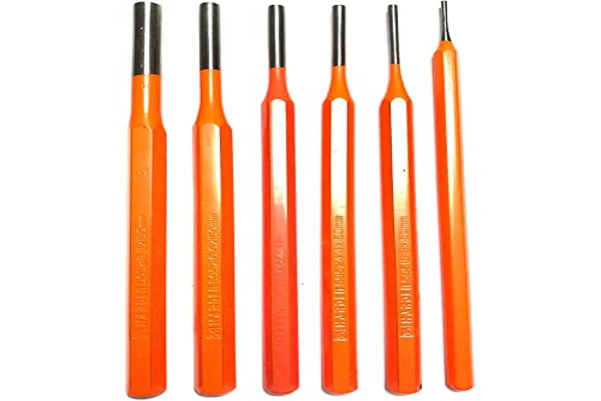 HARDEN Professional pin Punch Set 6 pcs, 150mm Long, Hardened, 1.5-8 mm (HAR 6108356)