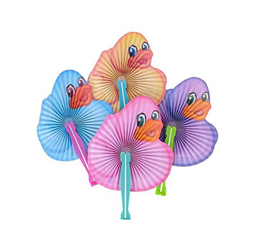 Bargain World 10" Ducky Folding Fans [12-Pack] | Fun & Exciting Hand Fans For Kids & Teenagers From Our Huge Collection | Sticky Notes Included - Thumbnail 3