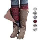 Women's Winter Leg Warmer Jacquard Knitted Boot Socks Toppers Cuffs