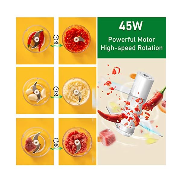 Yumzeco-Mini-Chopper-Food-ProcessorElectric-Mini-Food-Processor300Ml150Ml-45W-Mini-Chopper-Electric-With-3-Sharp-Blades-For-Chili-Meat-Fruit-Vegetable-Ginger-Mixer-Grinder-Onion-Garlic-Chopper Yumzeco Mini Chopper Food Processor,Electric Mini Food Processor,300Ml+150Ml 45W Mini Chopper Electric With 3 Sharp…