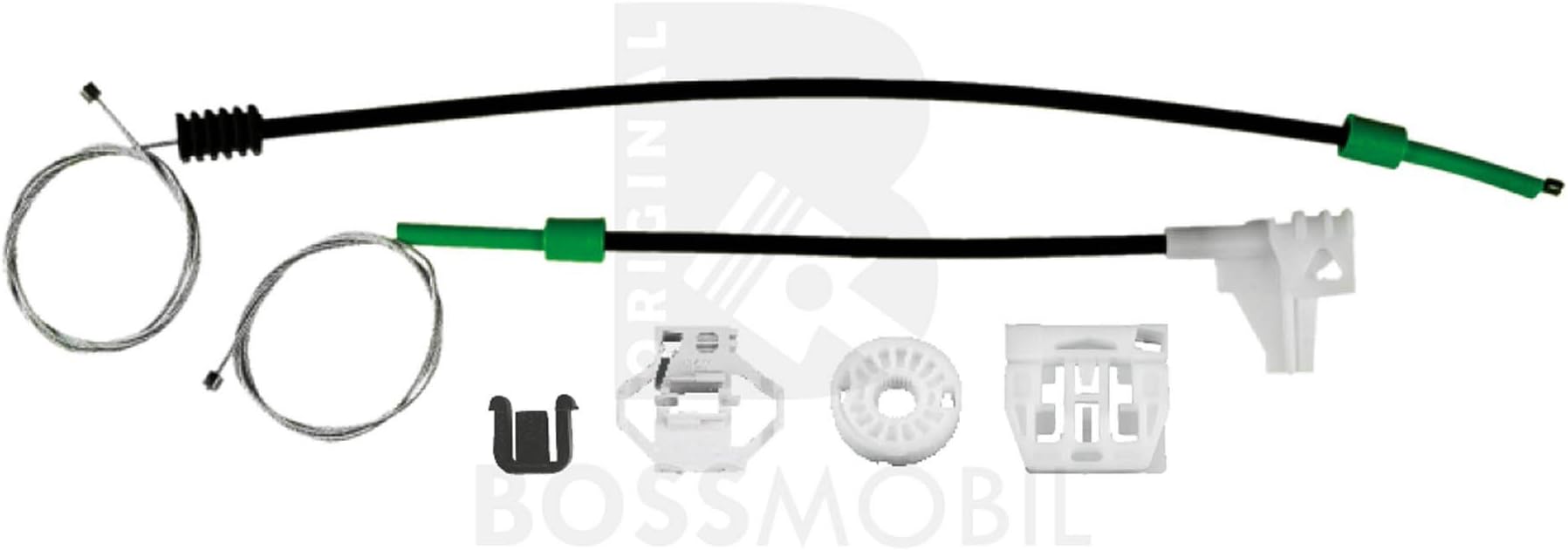 Bossmobil Compatible with Octavia (1U2, 1U5), 4/5 Doors, Rear Right, Window Lifter Repair kit with Steel Cable Set