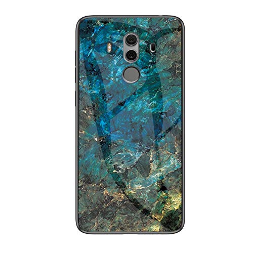 MadBee Case for Huawei Mate 10 Pro [with Screen Protector],9H Tempered Glass Back Cover [Marble Pattern Design] + Soft TPU Silicone Bumper [Shock Absorption] Fully Protective Case (Marble 3) — image 1