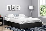 Ameriwood Home Queen Platform Bed Frame, Black Oak