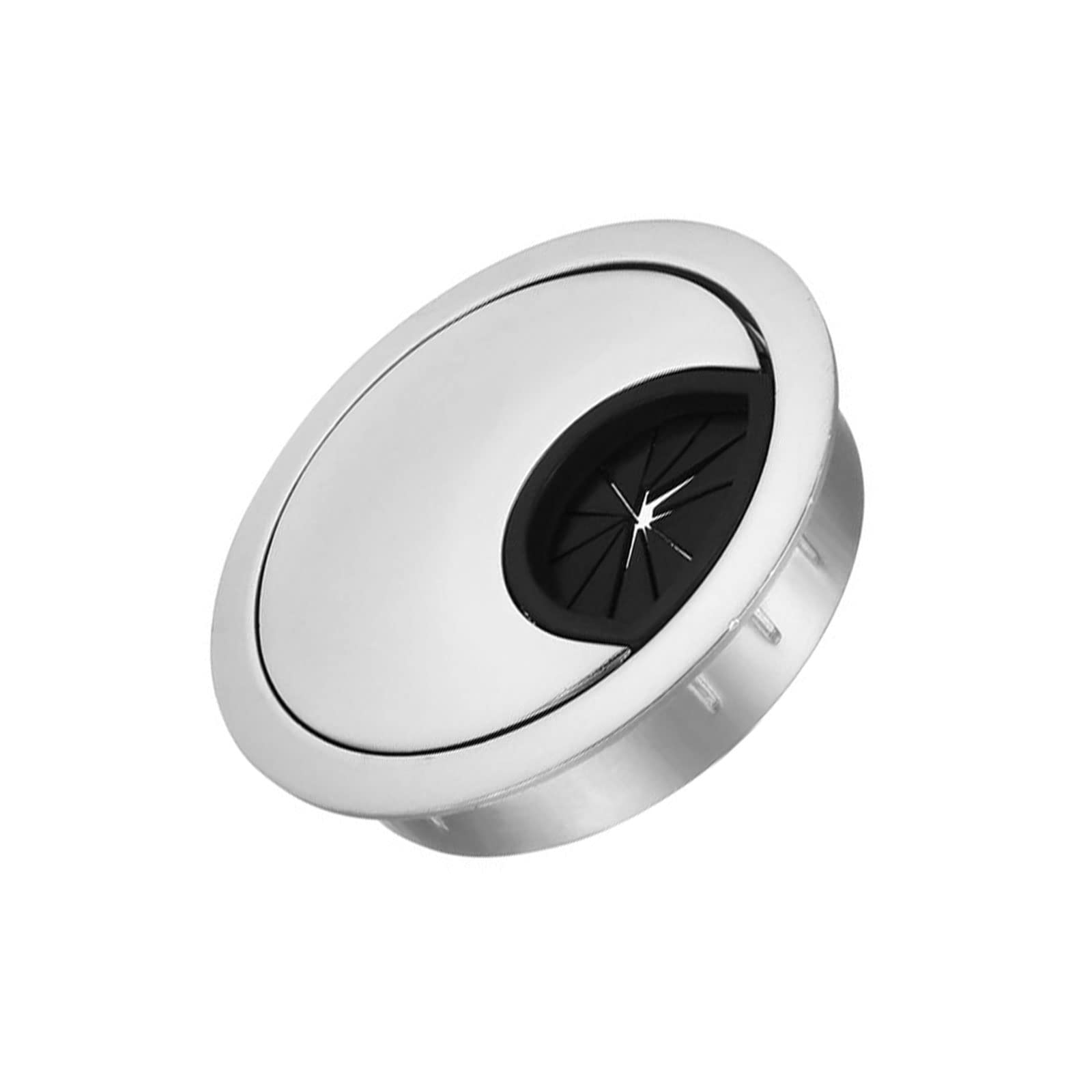 METALLIXITY Cable Cord Grommet (53mm/2.1") 1Pcs, Zinc Alloy Round Cable Hole Cover Wire Organizer - for Home Desk Cable Wire Management, Silver Tone