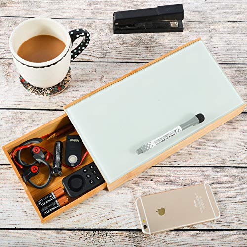 Nøk and Cranny Desktop Glass Dry Erase Whiteboard Computer Pad with