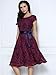 MIUSOL Women's Vintage Floral Lace Contrast Bow Cocktail Evening Dress, Dark Red and Purple, Small