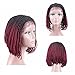 HAIR WAY Box Braided Wigs Bob Lace Front Wig for Black Women Black to Burgundy Glueless Short Bob Braided Lace Wig with Baby Hair for Daily Wear Half Hand Tied 12inches #1b/Burgundy