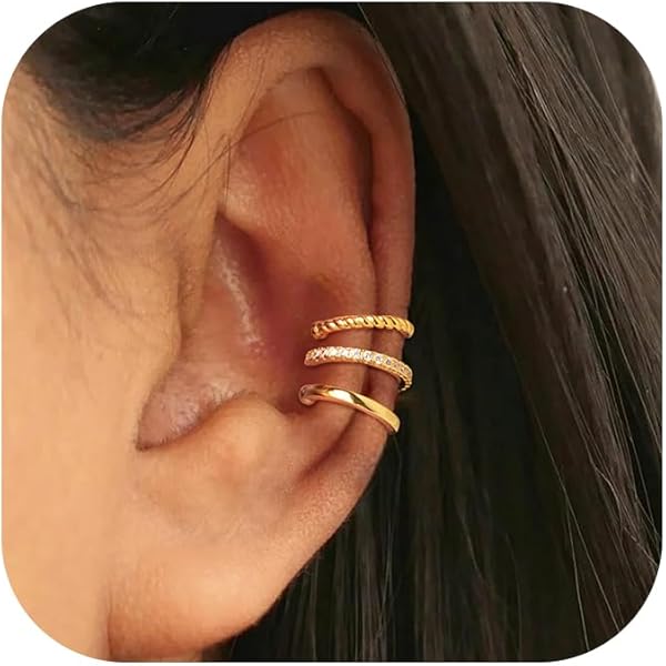 JUNTEN 925 Sterling Silver Flower Crawler Cuff Earrings