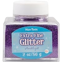 Sulyn Extra Fine Amethyst Purple Glitter Stacker Jar, 2 Ounces, Non-Toxic, Stackable and Reusable Jar, Multiple Slot Openings for Easy Dispensing and Mess Reduction, Purple Glitter, SUL50866