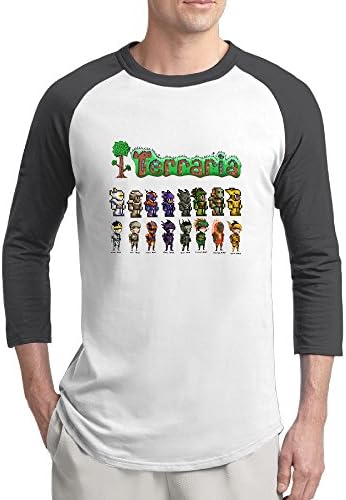 ReBorn Terrarian Pixel Art Men Custom Raglan Tshirt Black L