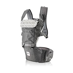 Pognae No 5 All New Outdoor Organic Baby Hipseat Front Backpack Carrier (Gray)