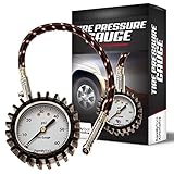 Tire Pressure Gauge - Heavy Duty - Reliable and Accurate Air Pressure Gauge for Car, SUV, Motorcycle, RV, ATV and Truck Tires - 60PSI - by FamilyTool Automotive