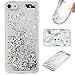 iPod Touch 6 Case,iPod Touch 5 Case, Ranyi [Liquid Glitter Quicksand Series] Soft Transparent TPU Flowing Floating Liquid Bling Sparkling Case for Apple iPod Touch 5 6th Generation (Silver)