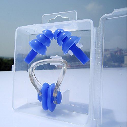 YOUDirect® Practical Waterproof Silica Gel Swimming Earplugs Nose Clip Ear Nose Protector Swimming Suit (Blue)