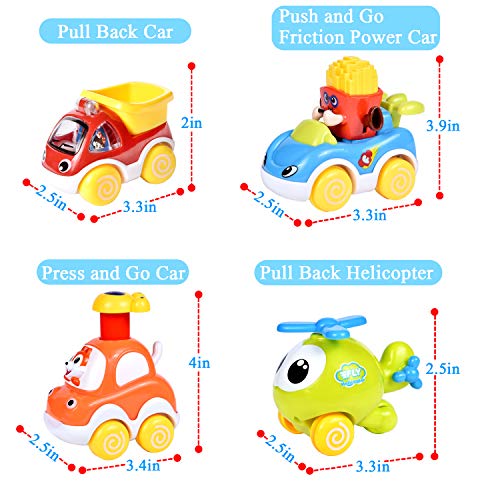 image for FUN LITTLE TOYS Pull Back Cars Push and Go Cars for Toddlers Babies To