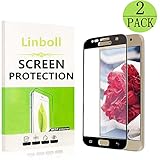 Black - [2 Pack] Samsung Galaxy S7 Screen Protector, Linboll - Full Screen Coverage, 9H Hardness, Anti-Scratch, HD Ultra-clear, Bubble Free,Tempered Glass Screen Protectors For Galaxy S7