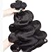 Christmas Day Finest Remy Big Sales Brazilian Virgin Body Wave human Hair 4 Bundles 7A 100% Unprocessed Hair Weft(14141616,Natural Black)