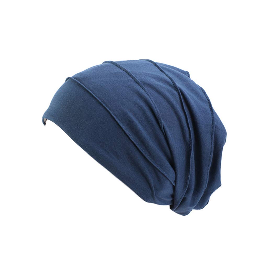 Lurrose Female Double-layer Night Hat Sleeping Cover Dark for Woman Sleep Bonnet Soft Satin Material
