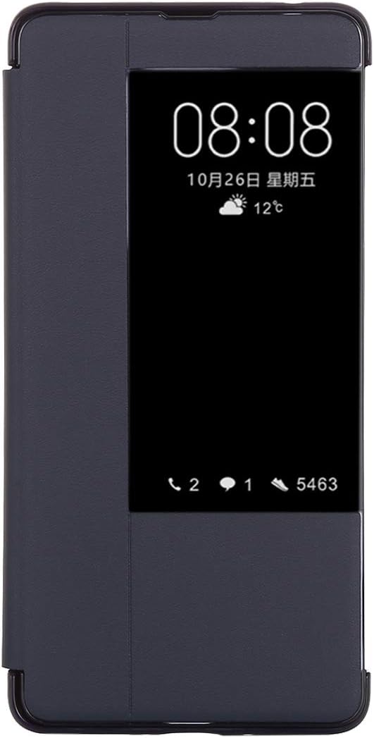Jiangym Mobile Phone Leather Cases Litchi Texture Smart Horizontal Flip Leather Case for Huawei Mate 20 X, with Call Display ID (Black) Leather Cases (Color : Blue)