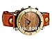 Retro Style Unique Design Music Staff Men Women's Vintage Watch PU Leather Band - Brown