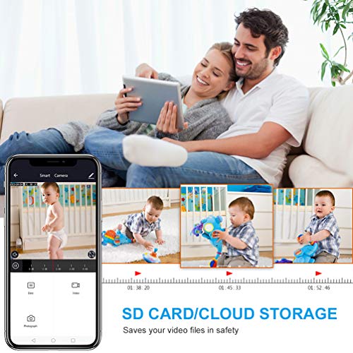 Wireless Security Camera, 4MP Baby Monitor Pet Camera Indoor Home Security Camera System with Sound Detection 2 Way Audio Cloud Service Night Vision, Support iOS/Android TF Card for Pets Elders Babies