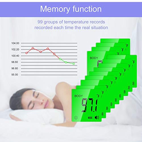 Thermometers for Adults Forehead, Fever Alarm 1 Second Reading Thermal Thermometer for Kids, Baby，Infrared Digital Thermometer Non Contact Thermometer,Purple