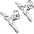 Coideal Extra Large Bulldog Clips - 2 PCS 20cm Jumbo XL Bull Binder Paper Clip Clamps for Office (Sliver, 7 7/8 Inch)