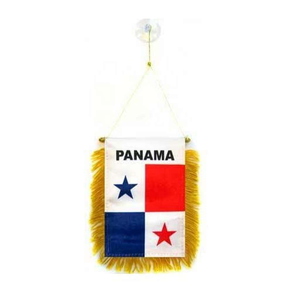 AZ FLAG - Panama Mini Banner - 6'' x 4'' - 100% Polyester Panamanian Small Pennant for Car - Double-sided Flag with Suction Cup Hanger — image 1