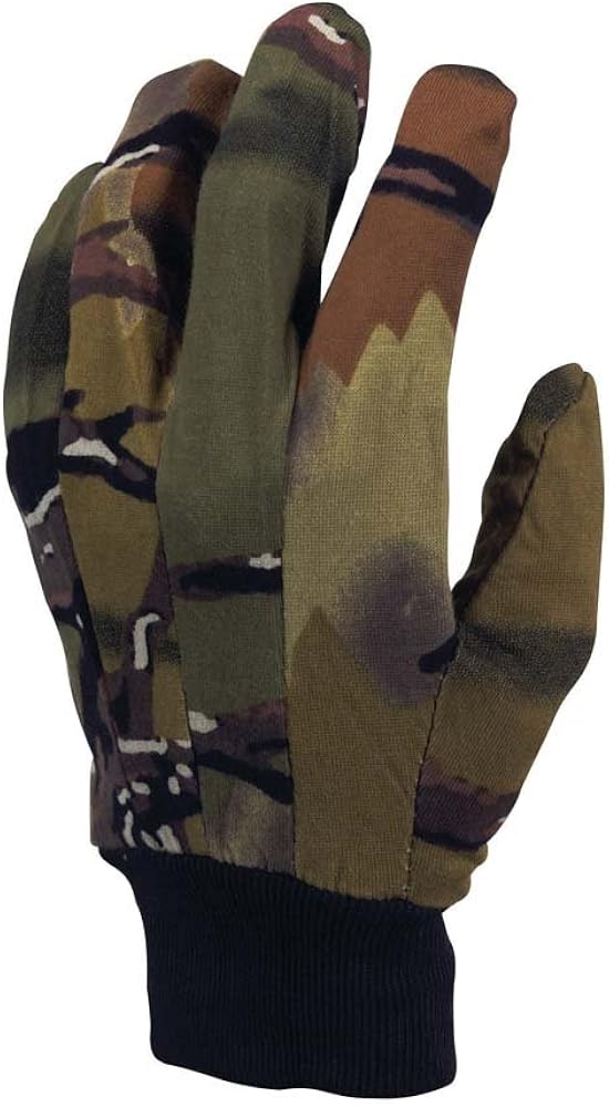 Predator Camo Men's Jersey Gloves, Green Deception, One