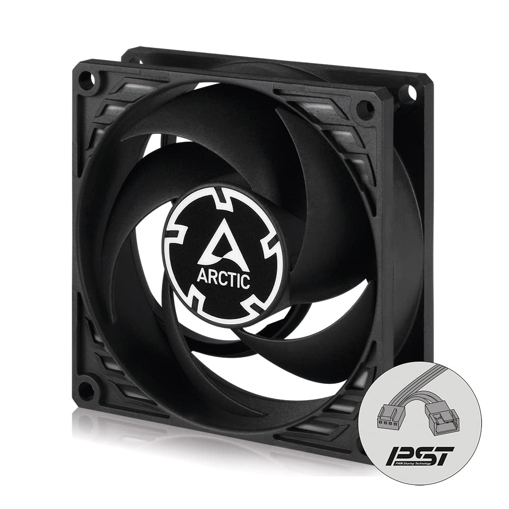 ARCTIC P8 PWM PST CO - 80 mm Case Fan, PWM Sharing Technology (PST), Pressure-optimised, Dual Ball Bearing for Continuous Operation, Computer, 200-3000 rpm