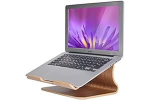 Laptop Holder, SAMDI Wood Laptop Stand with Air Breathing Slots for 10-17 Inch Laptop/Notebook, MacBook air pro(Black Walnut)