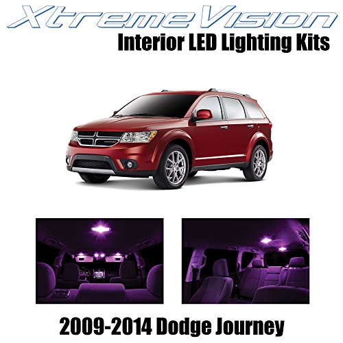 XtremeVision Dodge Journey 2009-2014 (7 Pieces) Pink Premium Interior LED Kit Package + Installation Tool