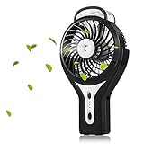 Welltop Mini Handheld USB Misting Fan with Personal Cooling Mist Humidifier Rechargeable Portable Mini Misting Cooling Fan for Home Office and Travel (Black)